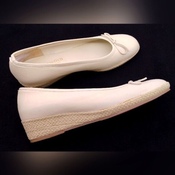 Leather Wedge Woven High Heel Shoes SZ 40 with Tie Bow Women's - Picture 6 of 13